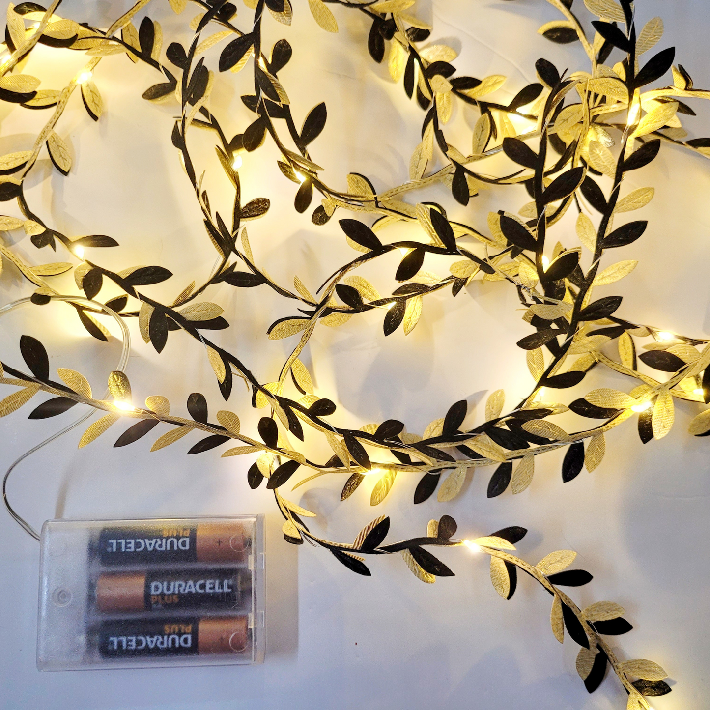 Black & Gold Leaf Fairy Lights