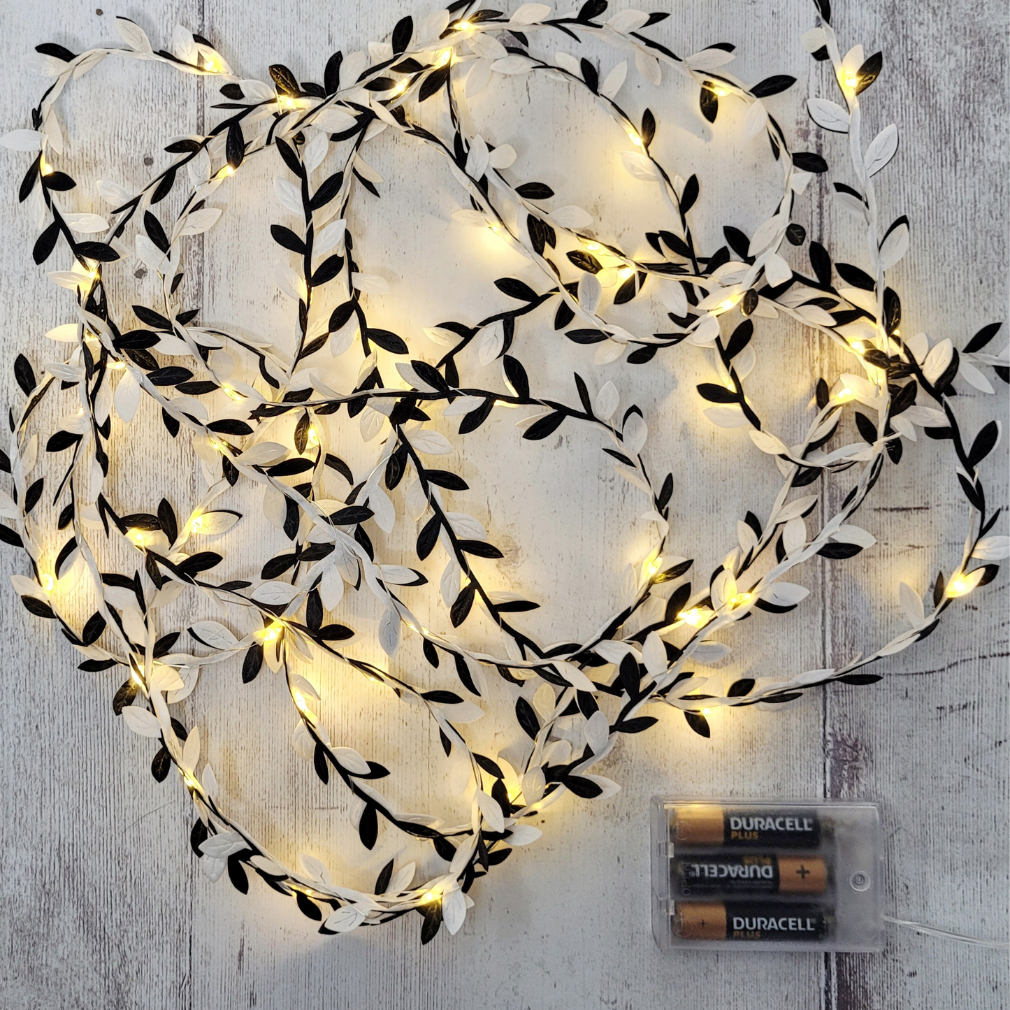 Black & White Leaf Fairy Lights