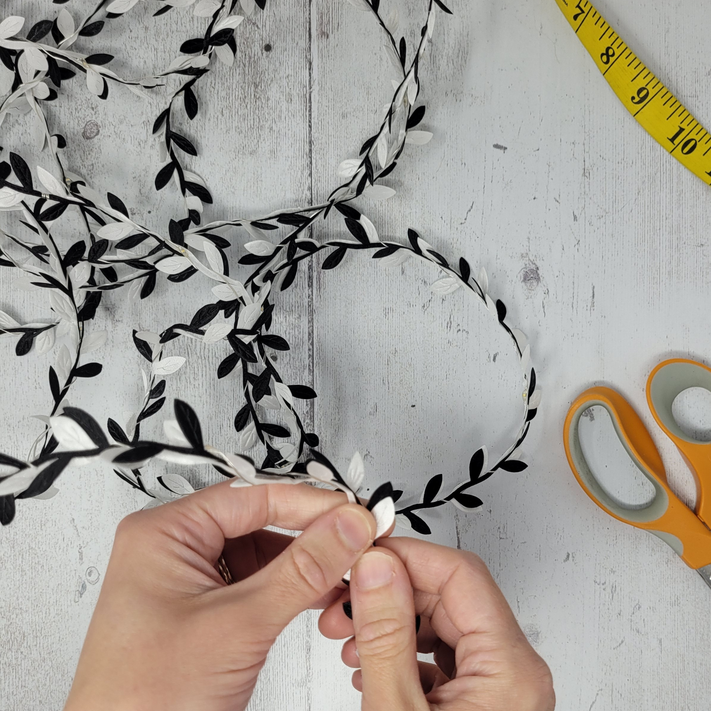 Black & White Leaf Fairy Lights