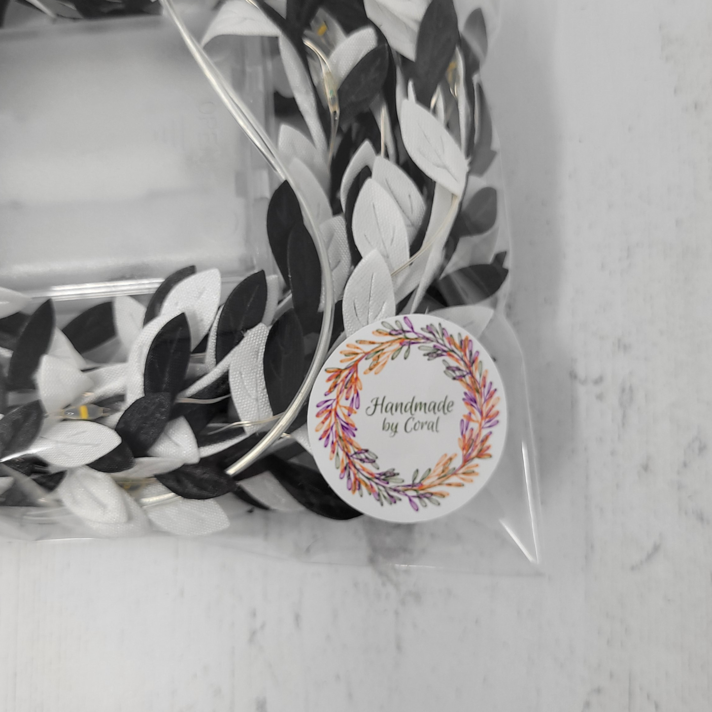 Black & White Leaf Fairy Lights