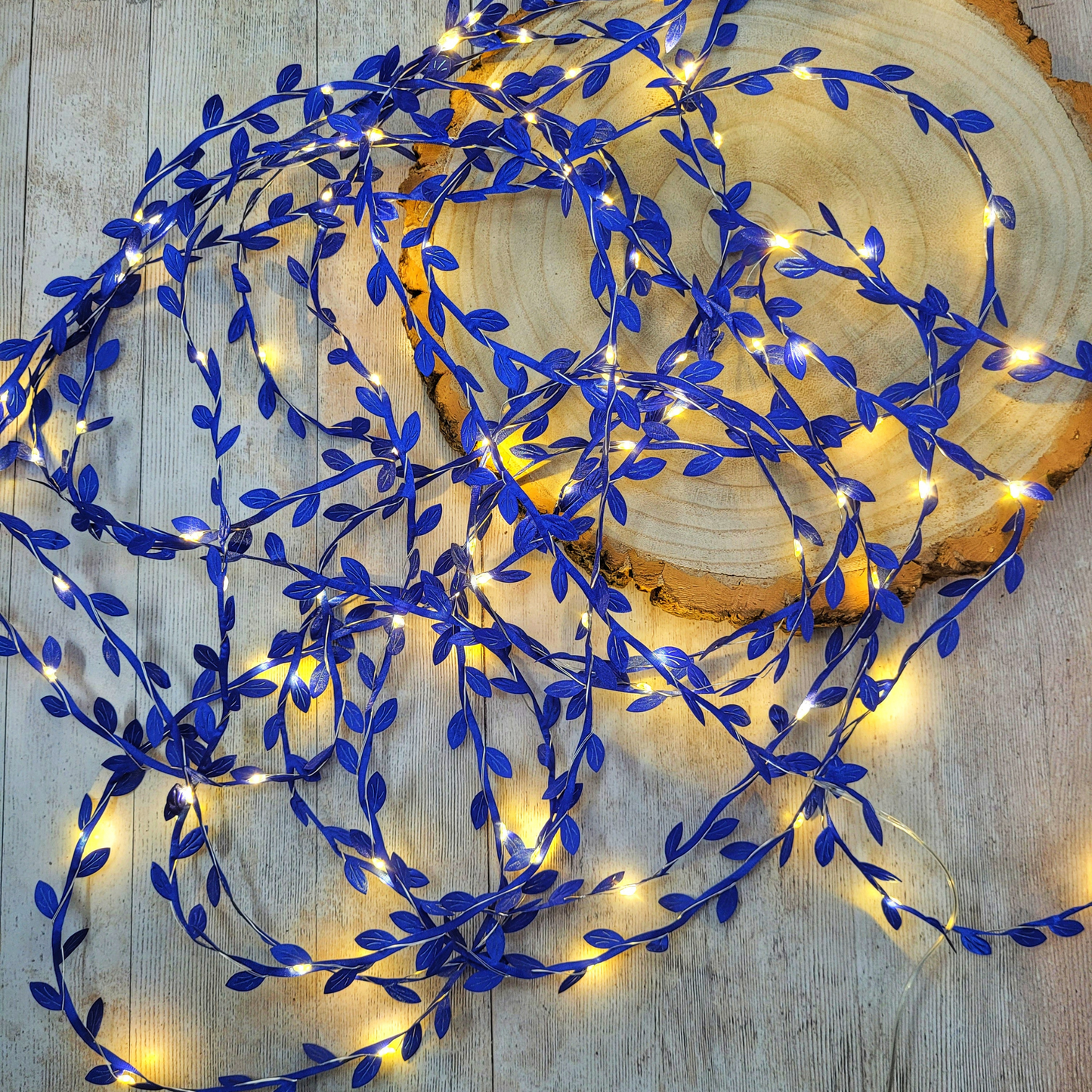 Royal Blue Leaf Fairy Lights