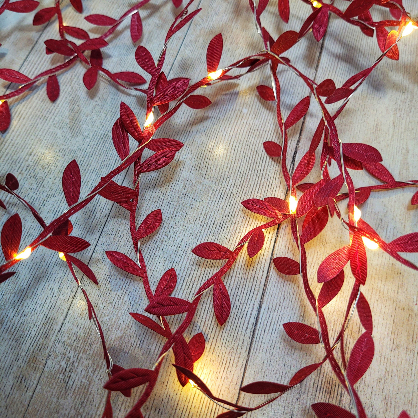 Burgundy Leaf Fairy Lights