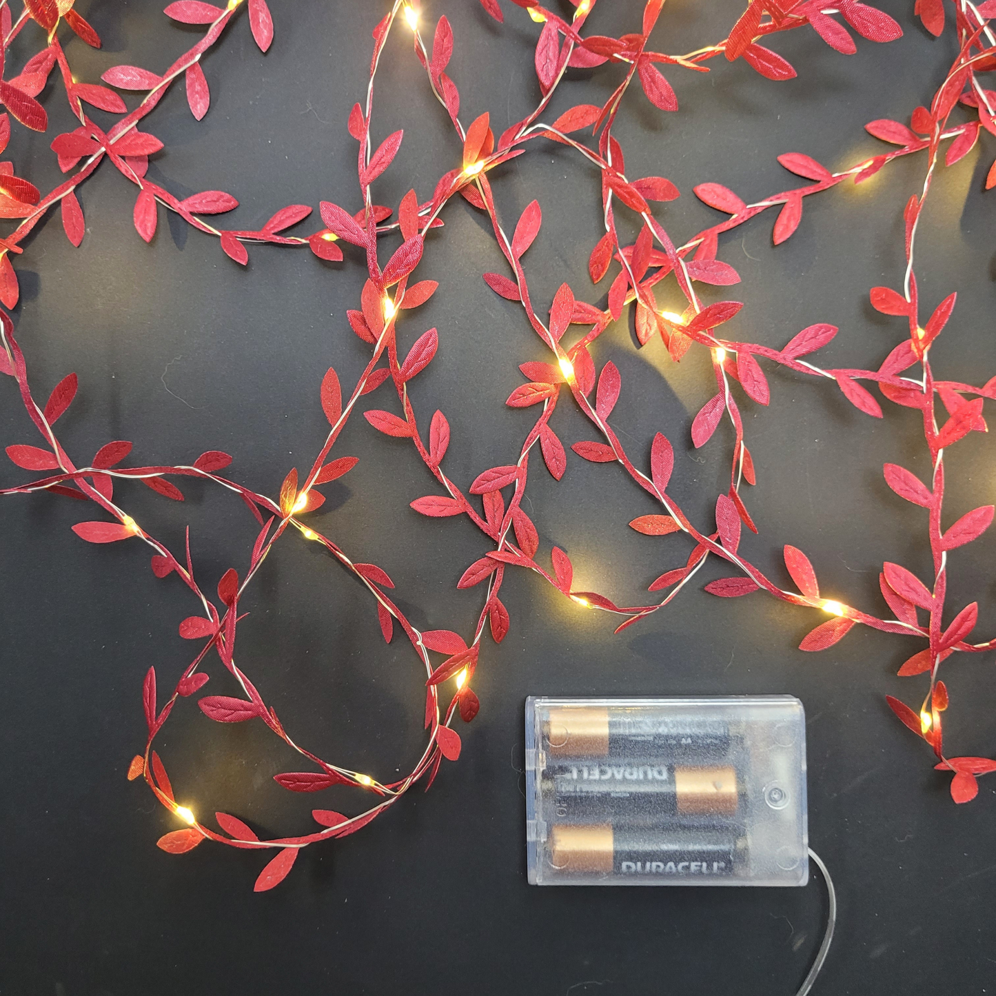 Burgundy Leaf Fairy Lights
