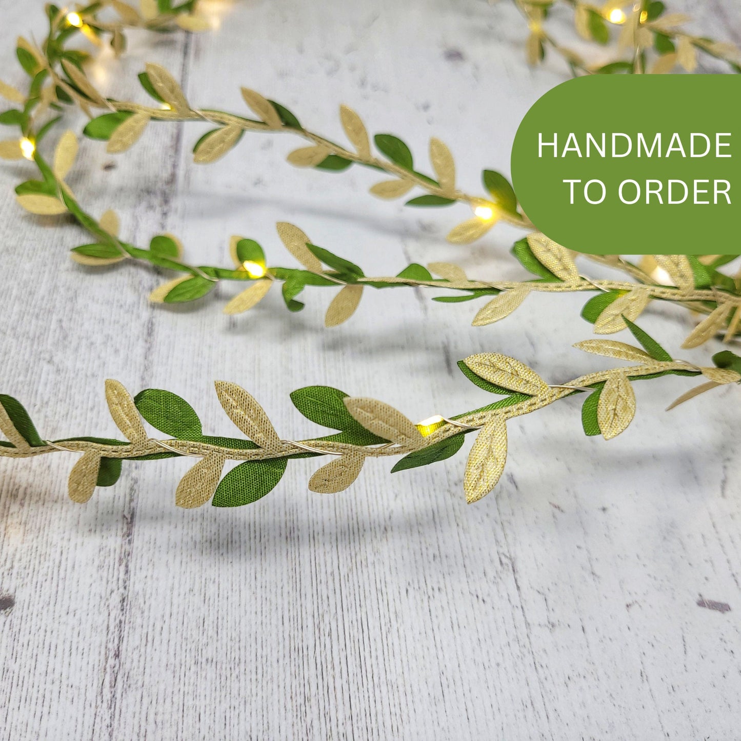 Green & Gold Leaf Fairy Lights