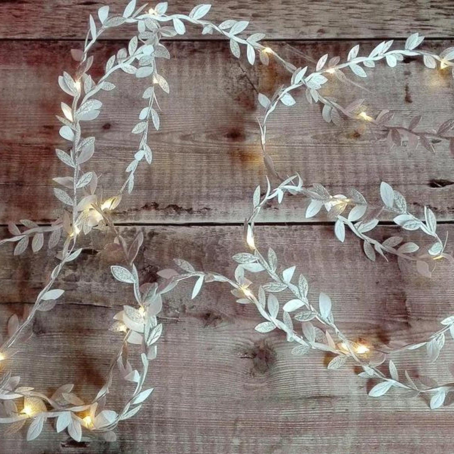 White & Silver Leaf Fairy Lights