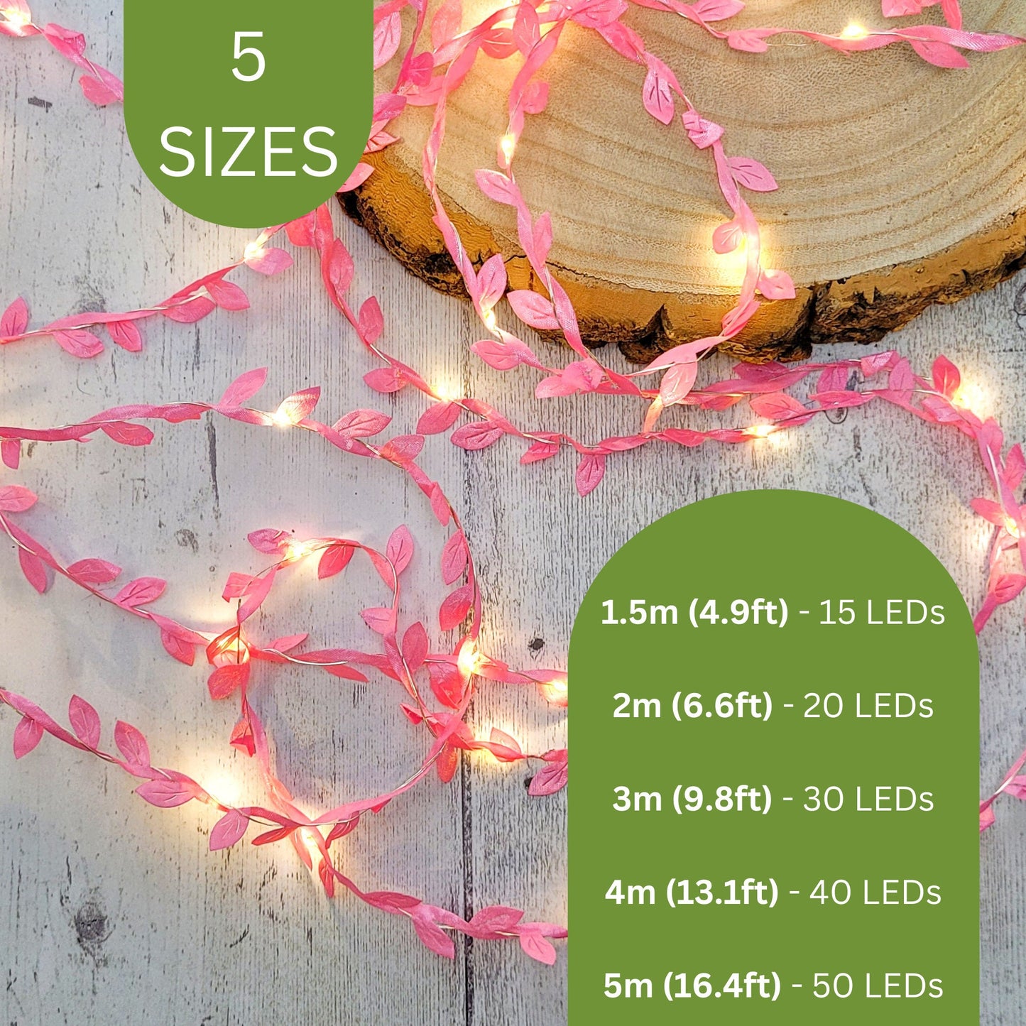 Pink Leaf Fairy Lights
