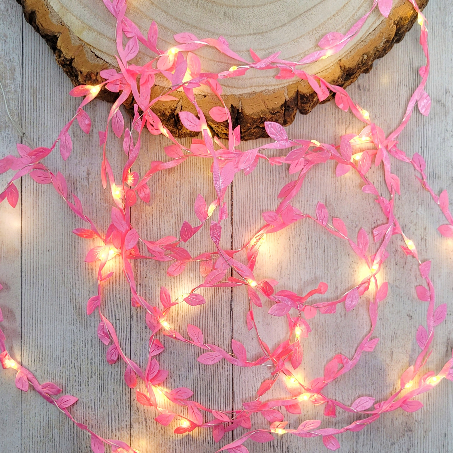 Pink Leaf Fairy Lights
