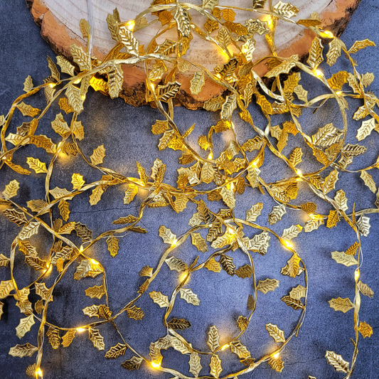 Gold Holly Fairy Lights