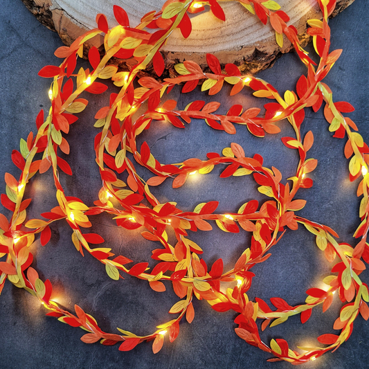 Autumn Coloured Fairy Lights - Red Orange & Yellow