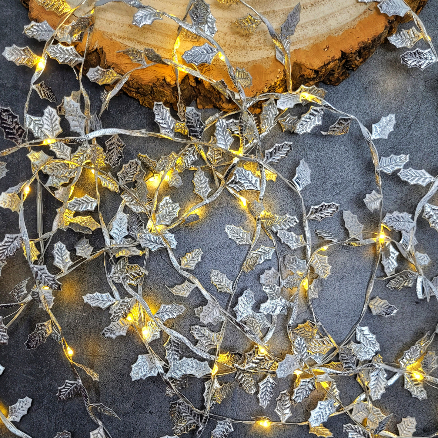 Silver Holly Fairy Lights