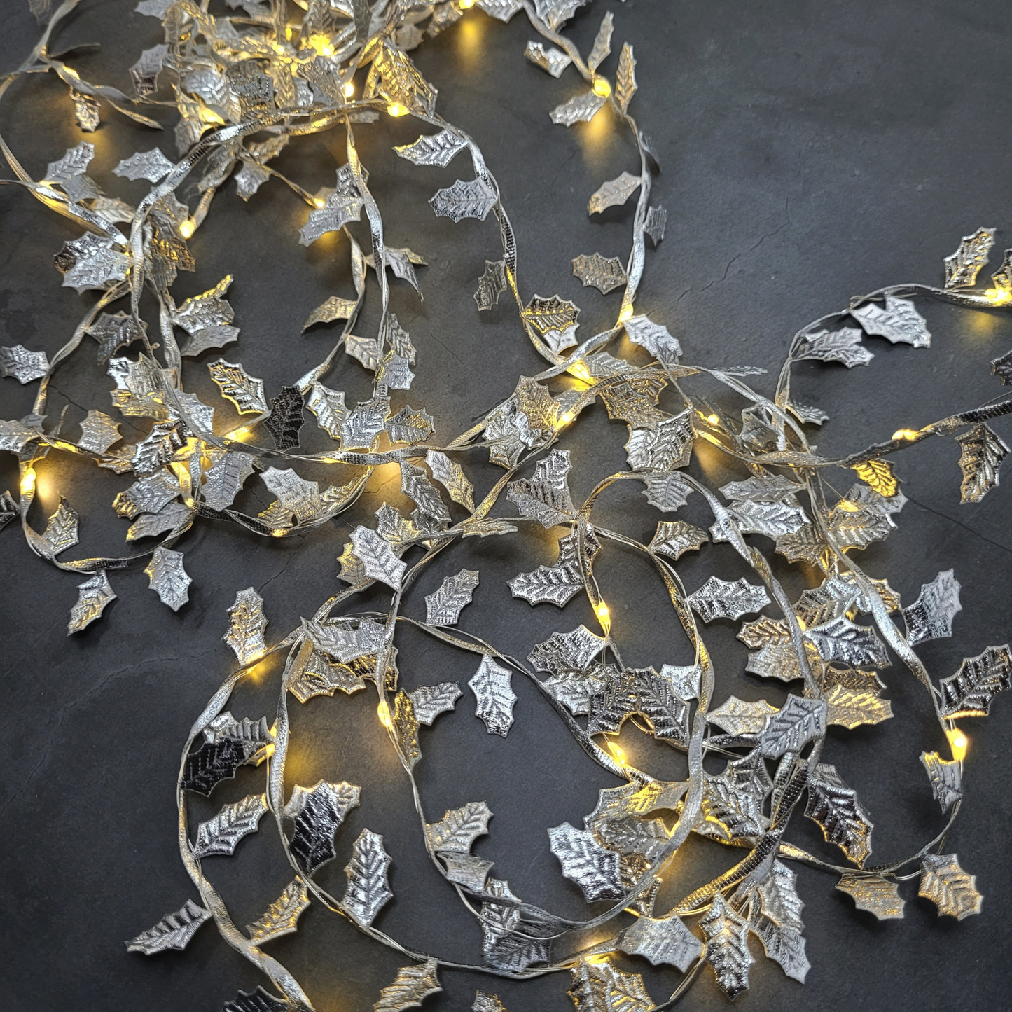 Silver Holly Fairy Lights