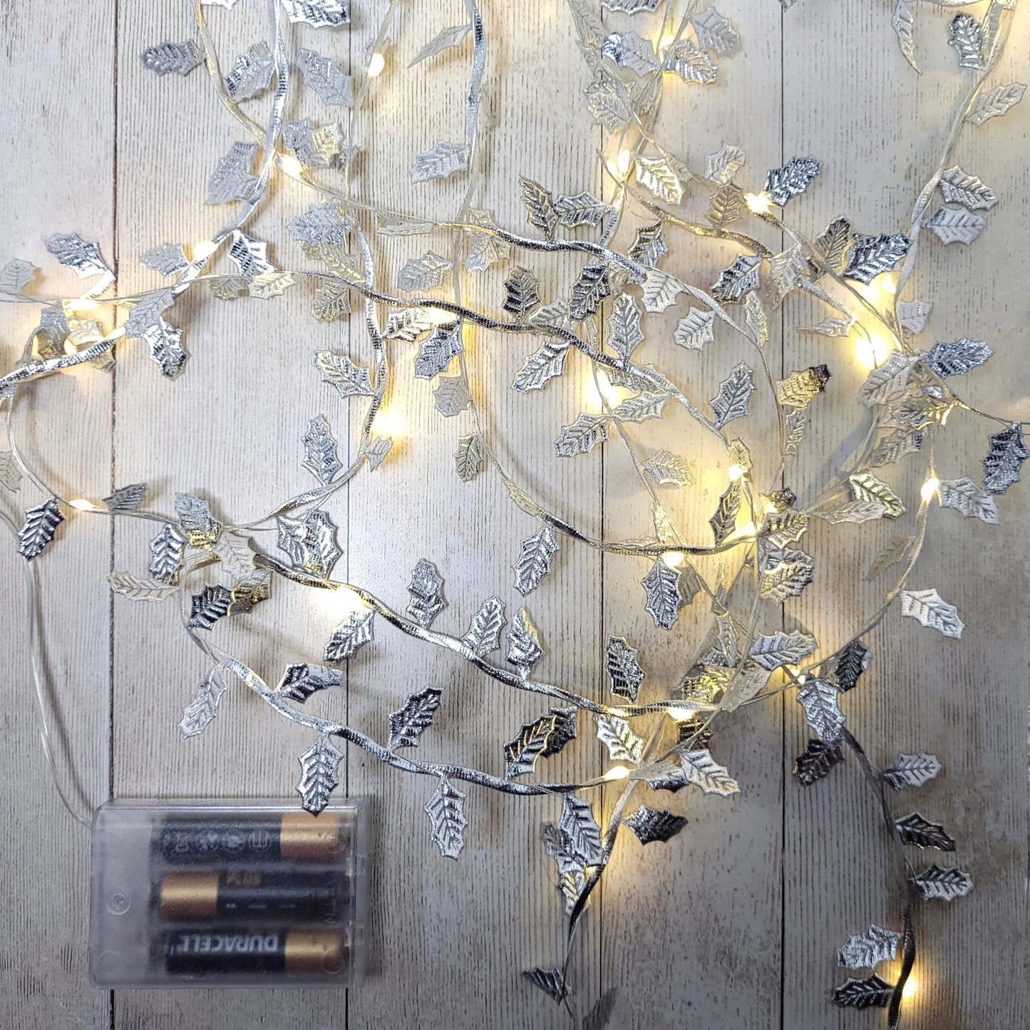 Silver Holly Fairy Lights