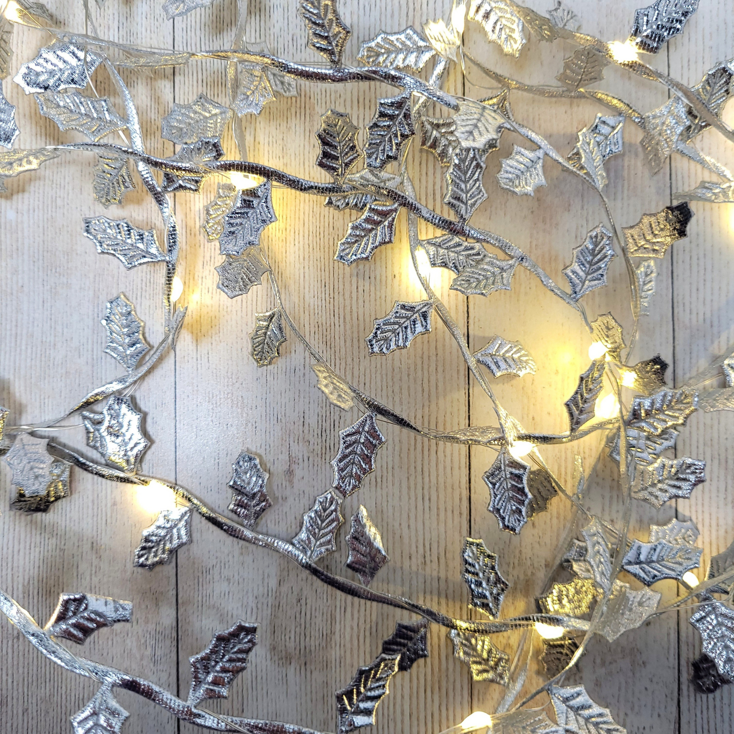 Silver Holly Fairy Lights